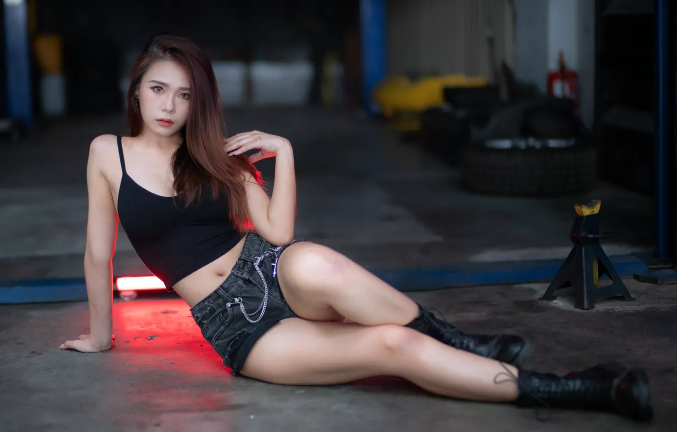 Photo wallpaper look, girl, pose
