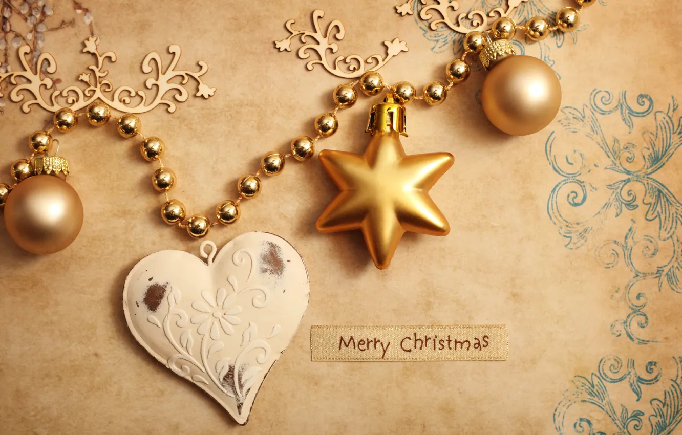 Photo wallpaper decoration, holiday, new year, Christmas, Christmas balls