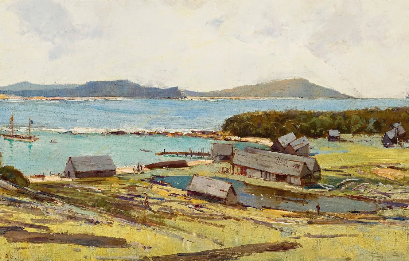 Photo wallpaper landscape, picture, Albert Henry Fullwood, Albert Henry Fullwood, TERRIGAL. Cape Smokey