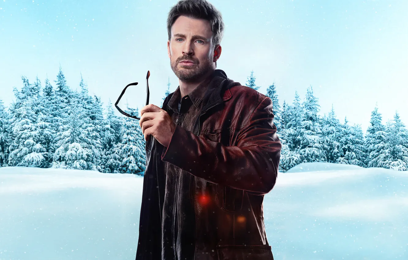 Photo wallpaper pose, glasses, jacket, Chris Evans, Chris Evans, Red One, The mission: Red, Jack O'Malley