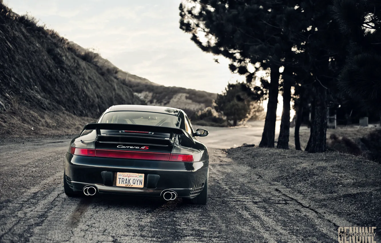 Photo wallpaper black, Porsche, Carrera, 996, feed