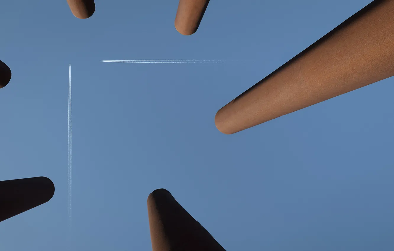 Photo wallpaper the sky, pipe, the plane