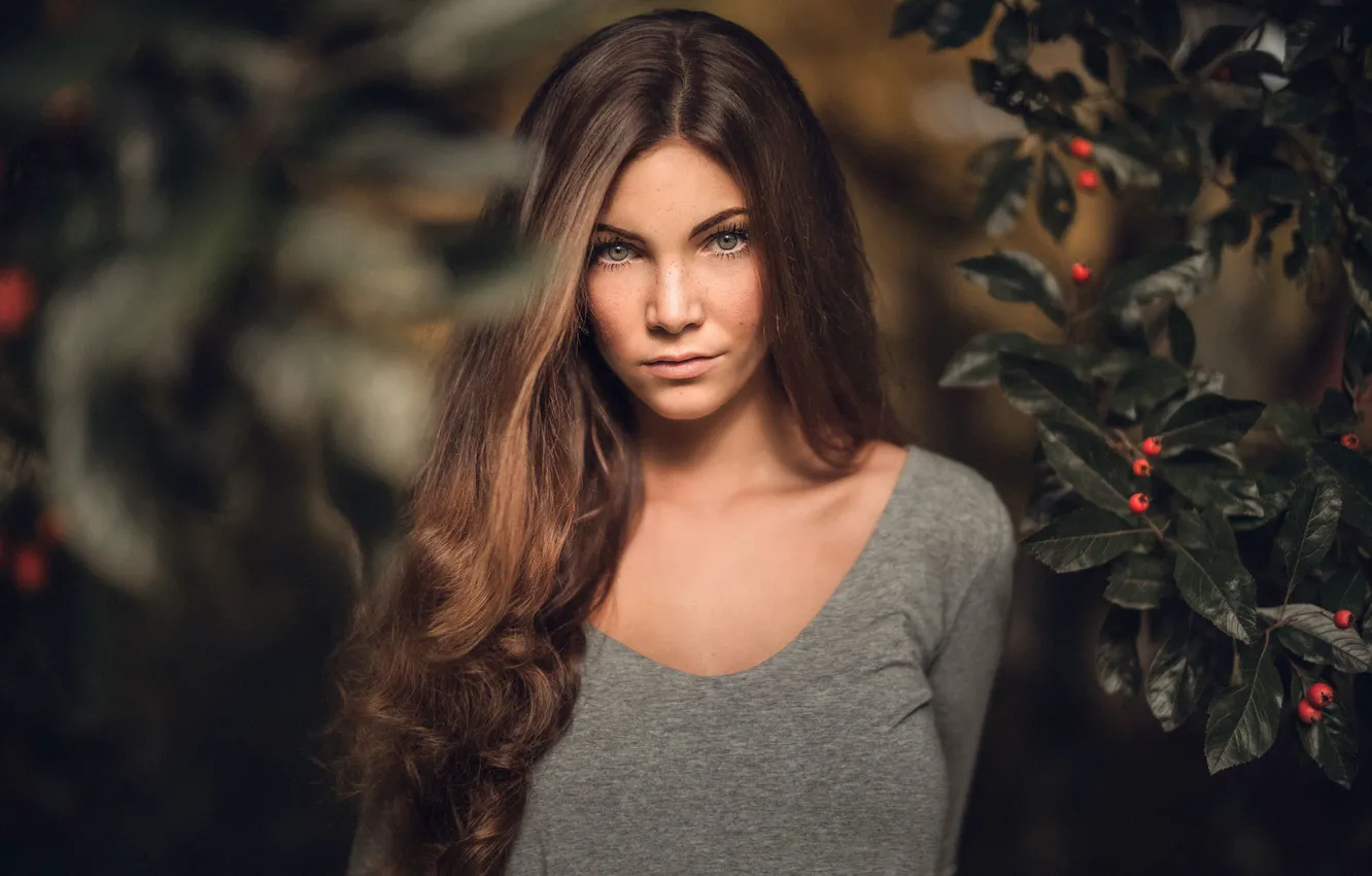 Photo wallpaper freckles, bokeh, Sophie, Martin Kuhn