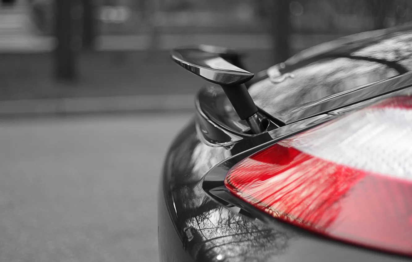 Photo wallpaper lights, Porsche, spoiler, cars, auto