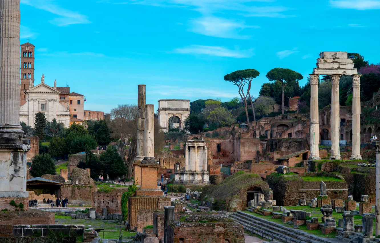 Photo wallpaper Rome, Italy, the ruins, ruins, Forum