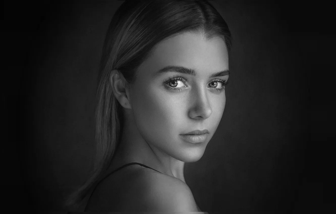 Photo wallpaper portrait, black and white, Yuri Nesmelov
