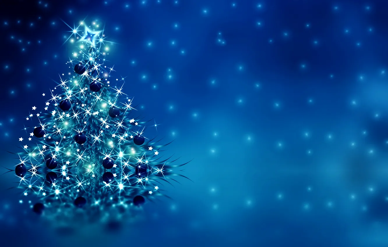 Photo wallpaper decoration, tree, New Year, Christmas, Christmas, blue, tree, New Year