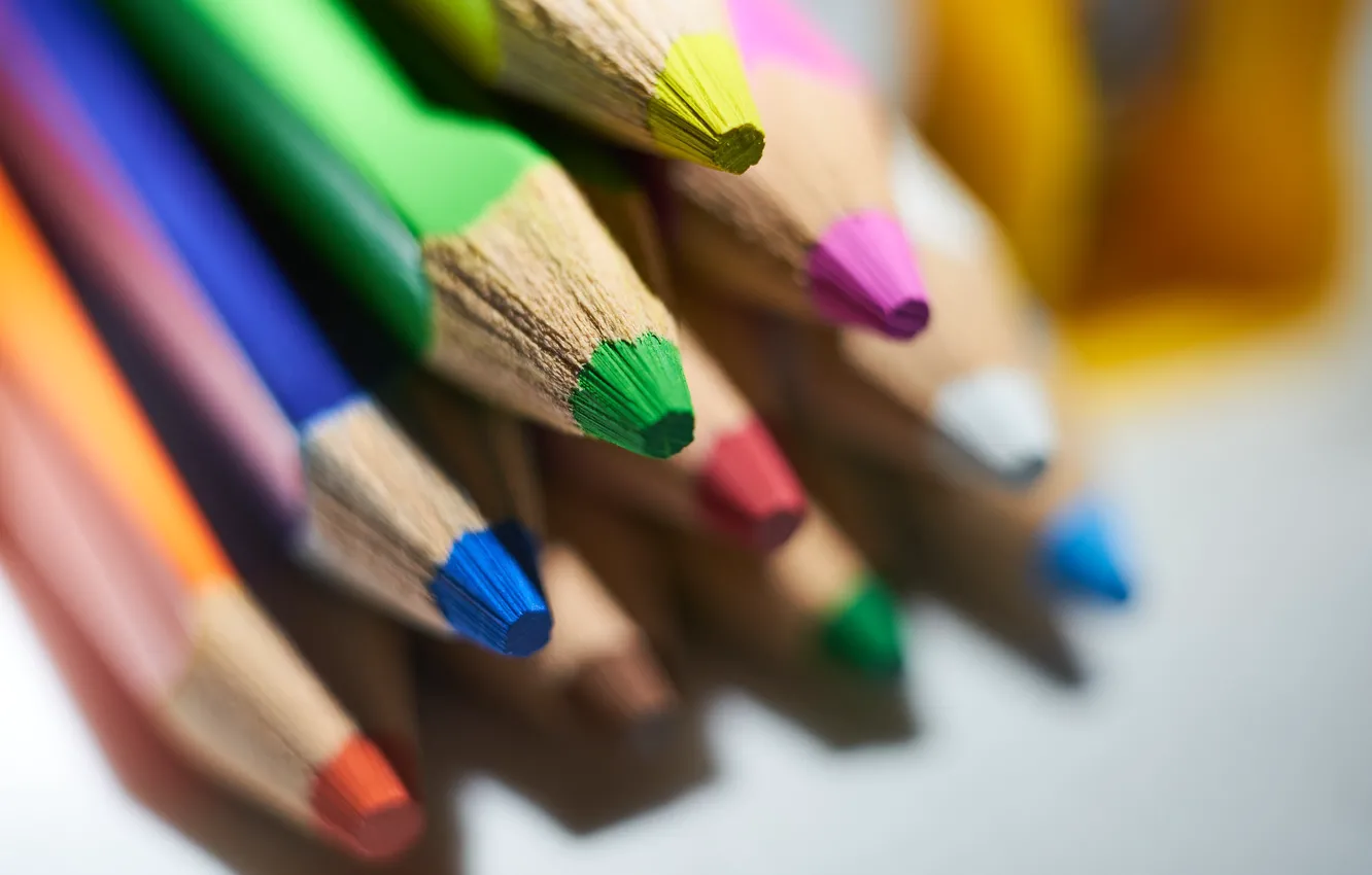 Photo wallpaper colorful, pencils, tip