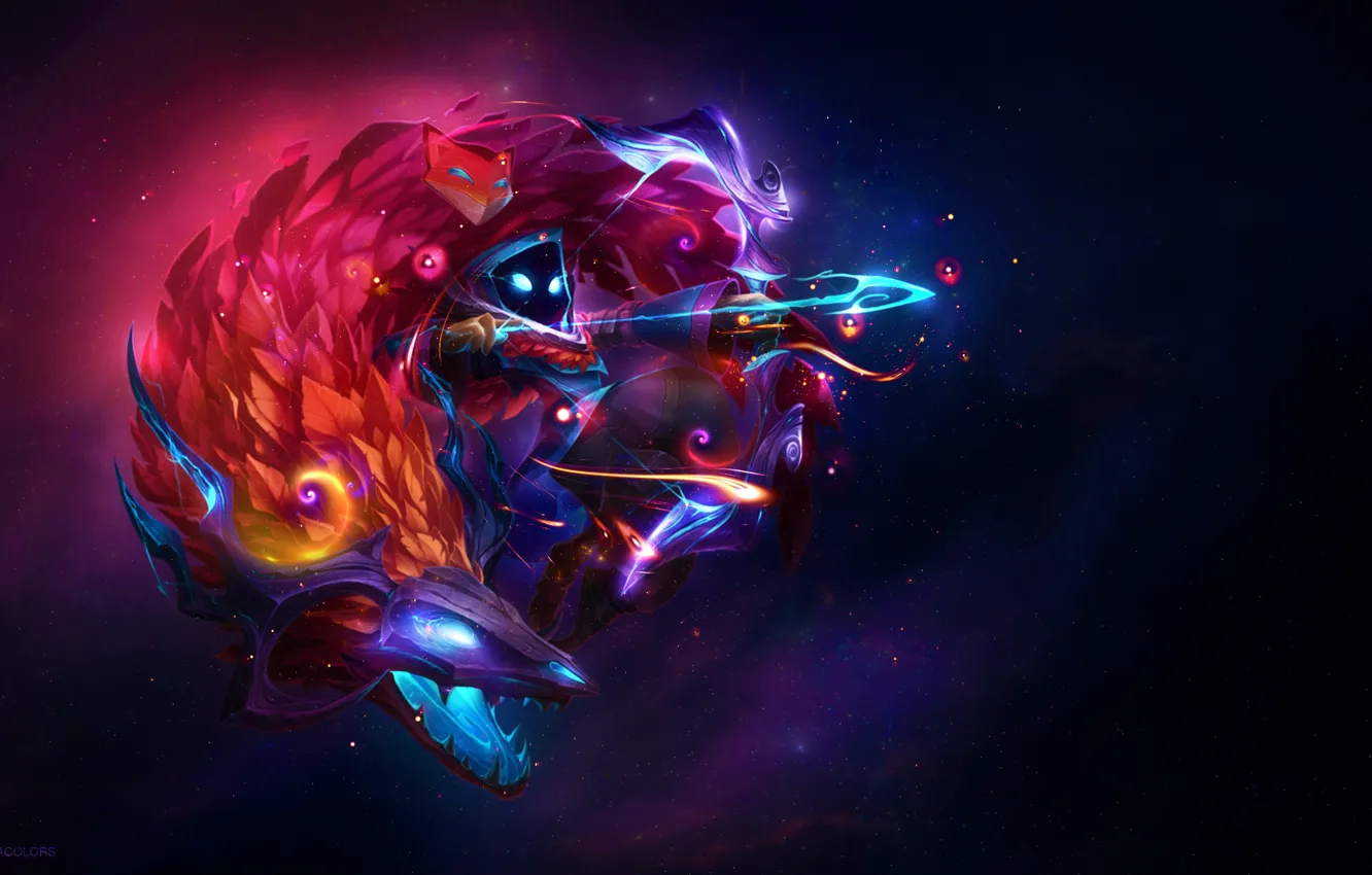 Photo wallpaper dragon, the game, game, hunter, characters, dragon, League of Legends, lol