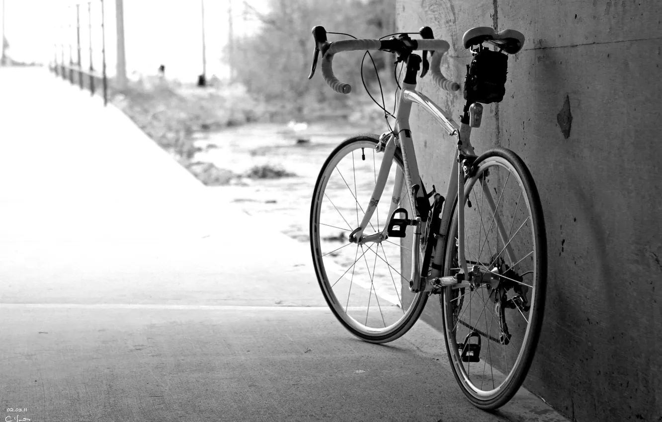 Photo wallpaper road, the city, road bike