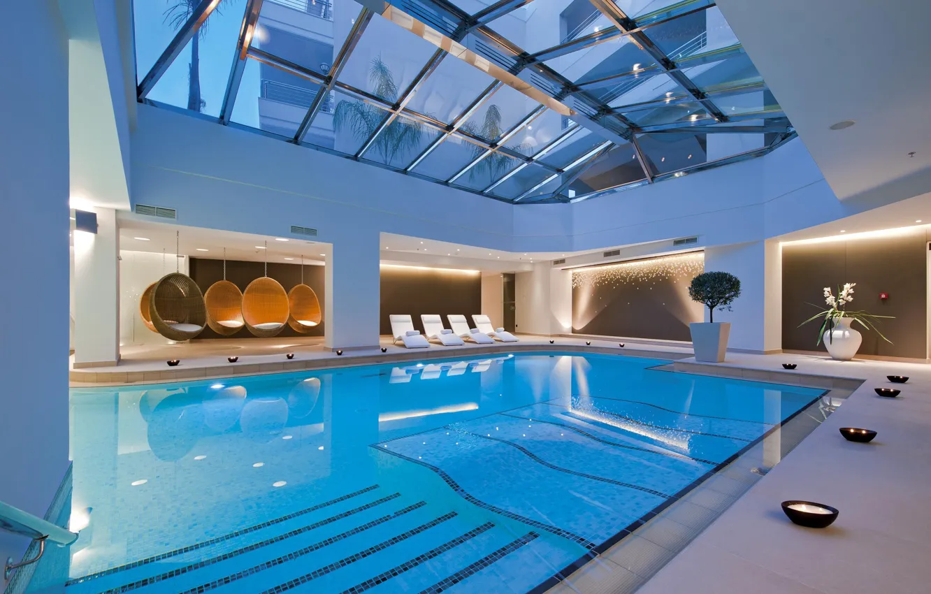 Photo wallpaper design, style, interior, pool, the room, Porto Platani Beach Resort Spa