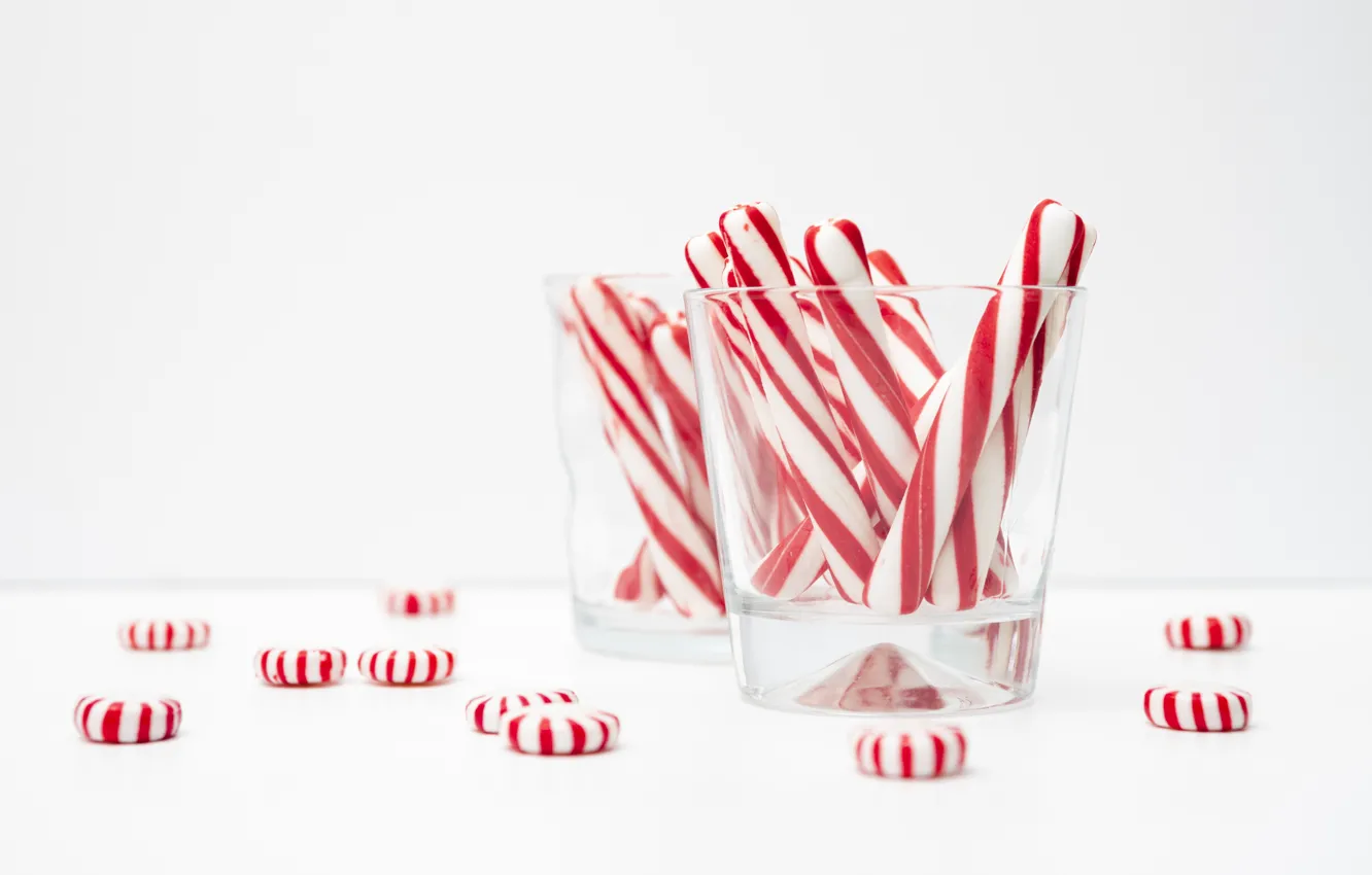 Photo wallpaper glass, table, candy, sweets