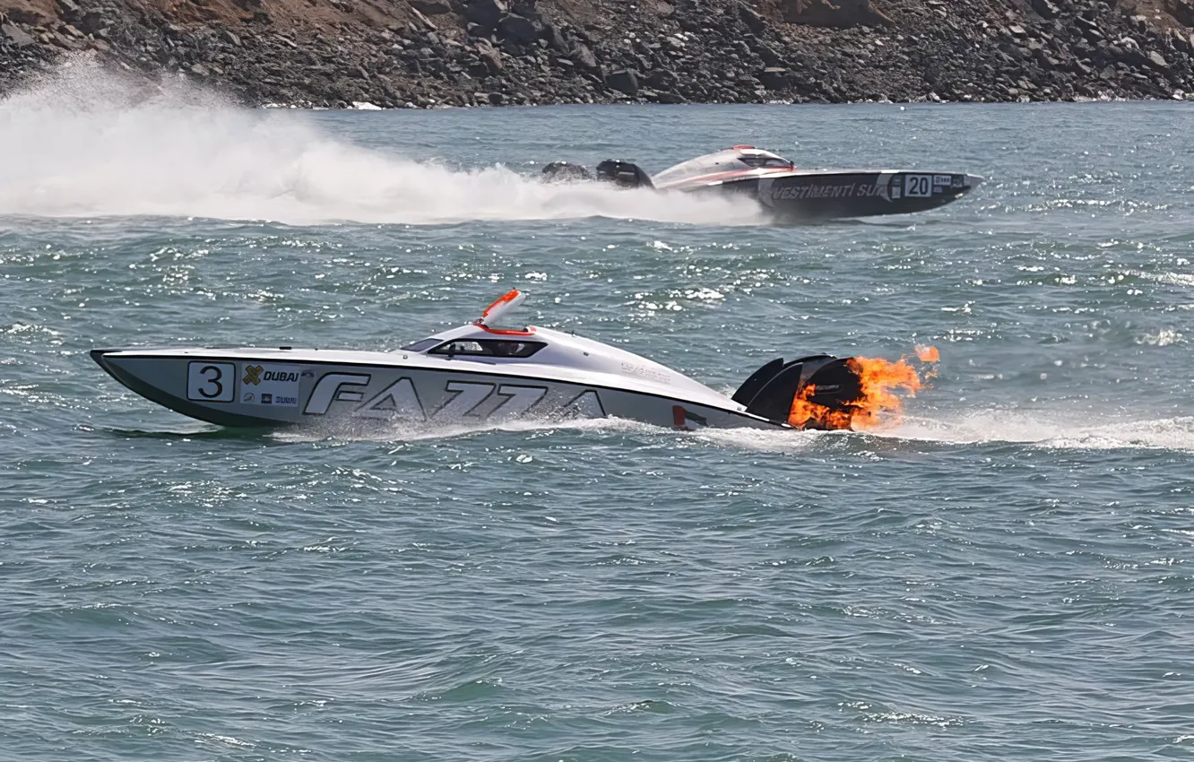 Photo wallpaper race, boat, speed
