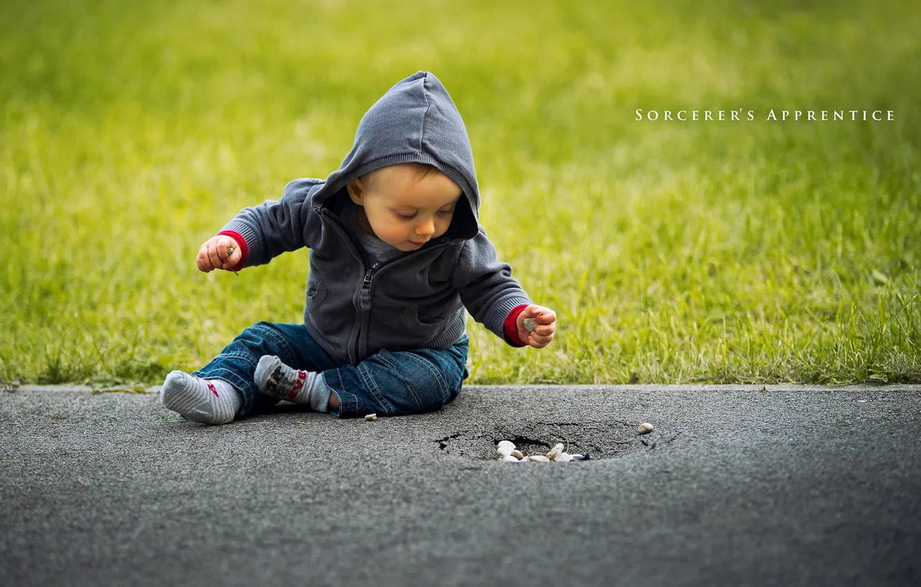 Photo wallpaper mood, street, boy