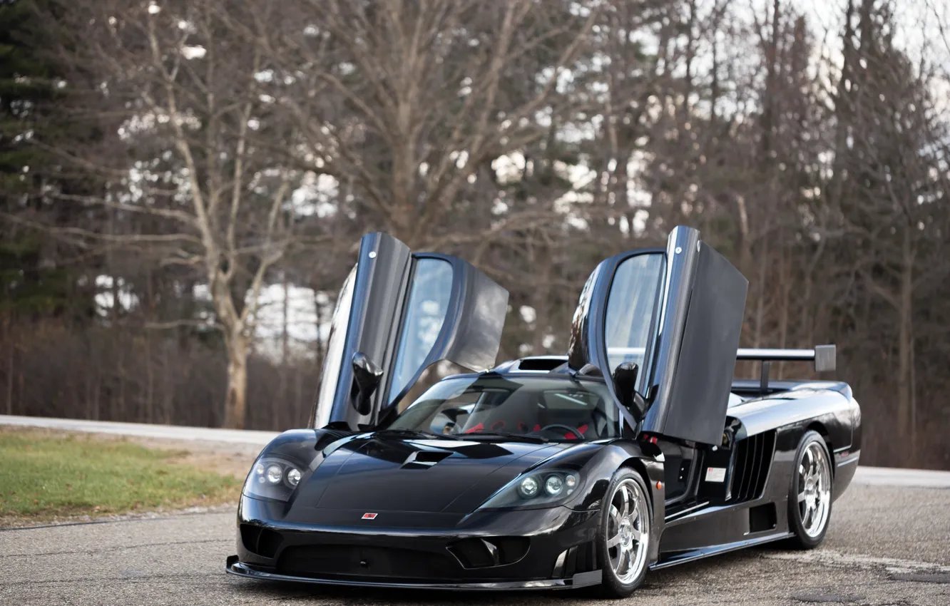 Photo wallpaper Saleen, Black, Supercar, Twin Turbo, Saleen S7, Open doors