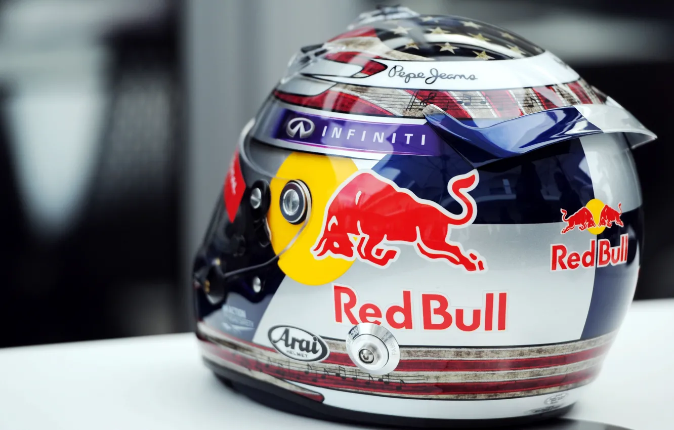Photo wallpaper helmet, Formula 1, Vettel, pearls, Sebastian