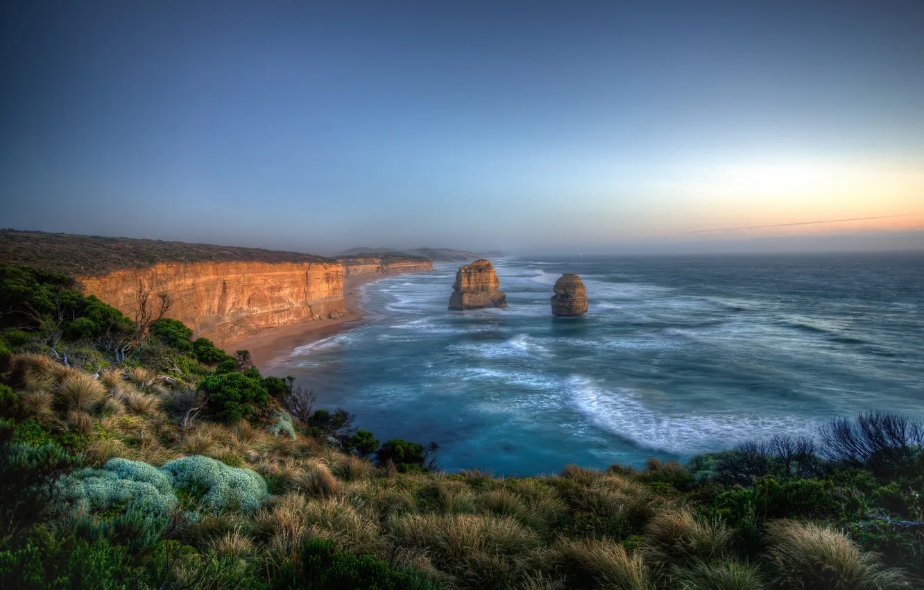 Photo wallpaper beach, the ocean, rocks, morning, Australia