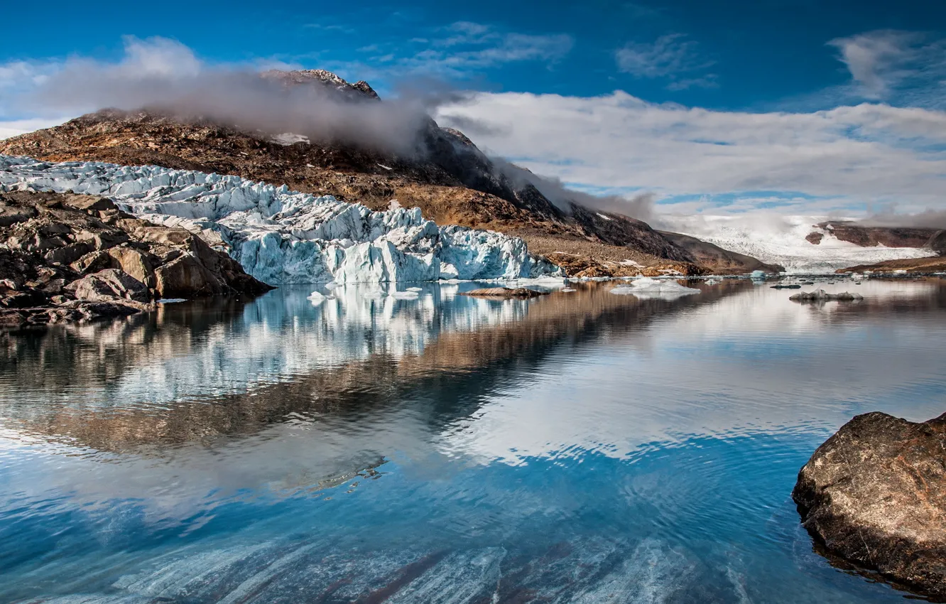 Photo wallpaper rock, Glacier, Greenland