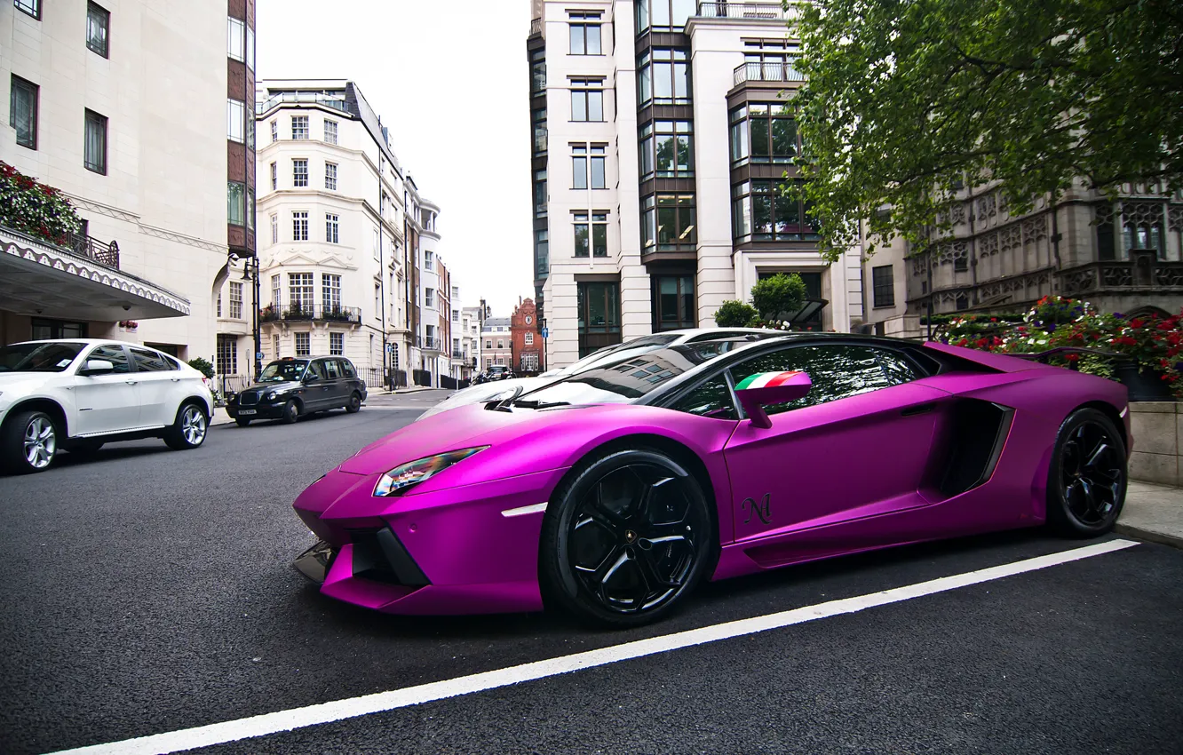 Photo wallpaper tuning, Lamborghini, supercar, Purple, Lamborghini, Aventador, aventador, LP760-2