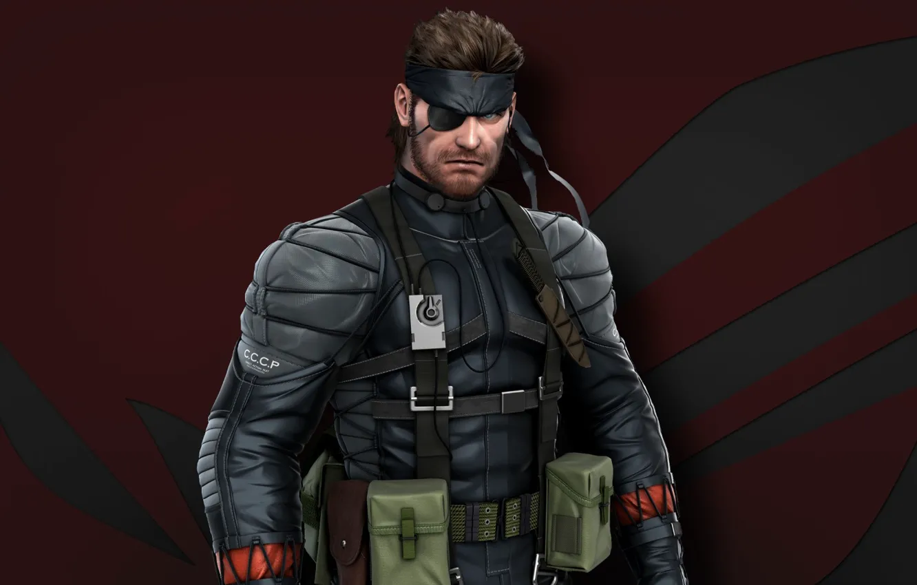 Photo wallpaper red, gun, pistol, metal gear solid, soldier, weapon, Snake, man