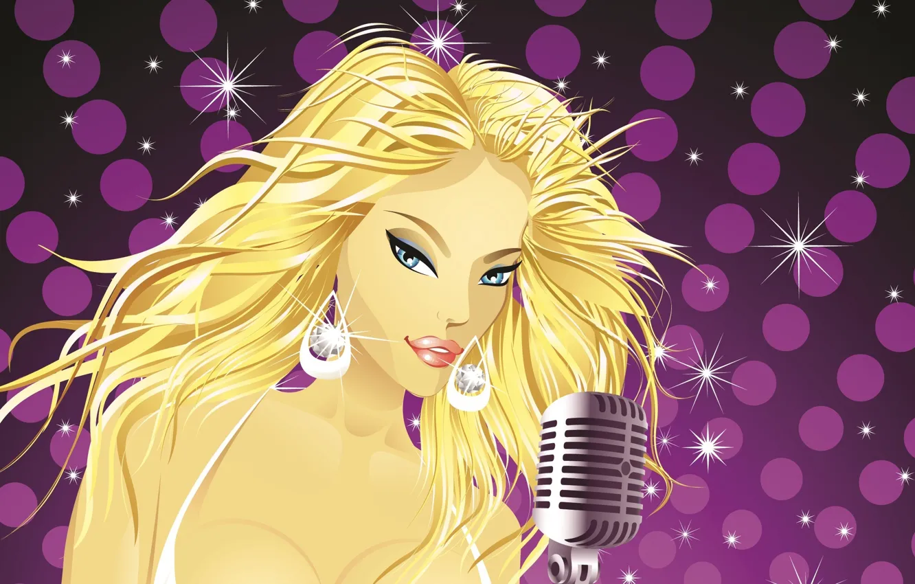 Photo wallpaper glamour, microphone, Vector, glamour, glare