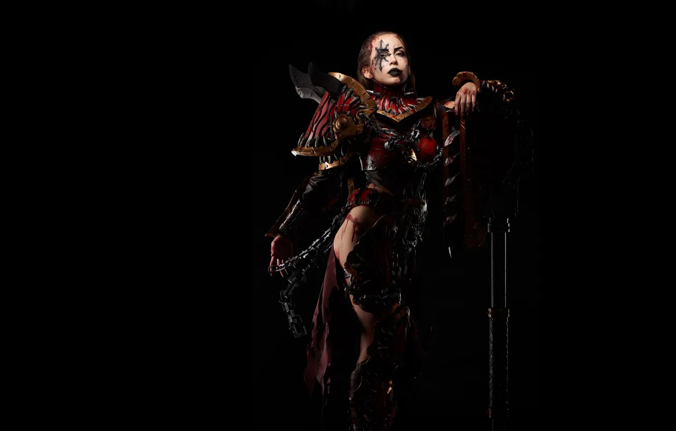 Photo wallpaper girl, blood, warhammer 40 000, Eldar, cosplay model