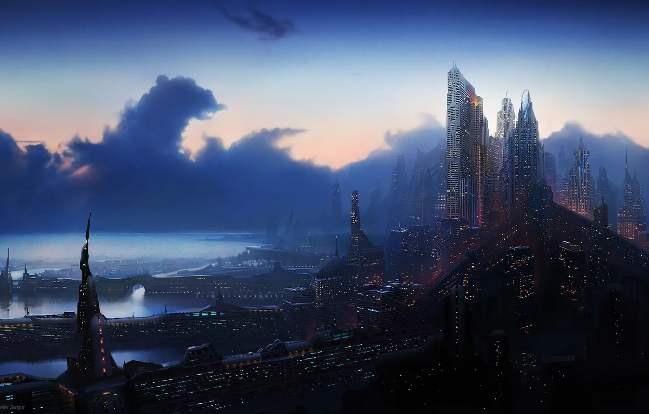 Photo wallpaper the city, skyscrapers, Fantastic