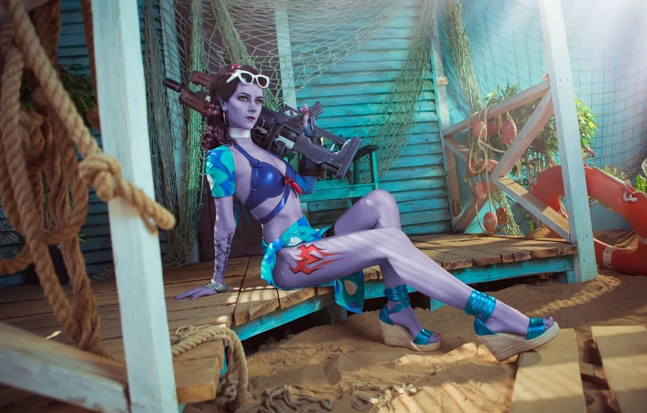 Photo wallpaper girl, Blizzard, beautiful, model, cosplay, gorgeous, long-haired, Overwatch