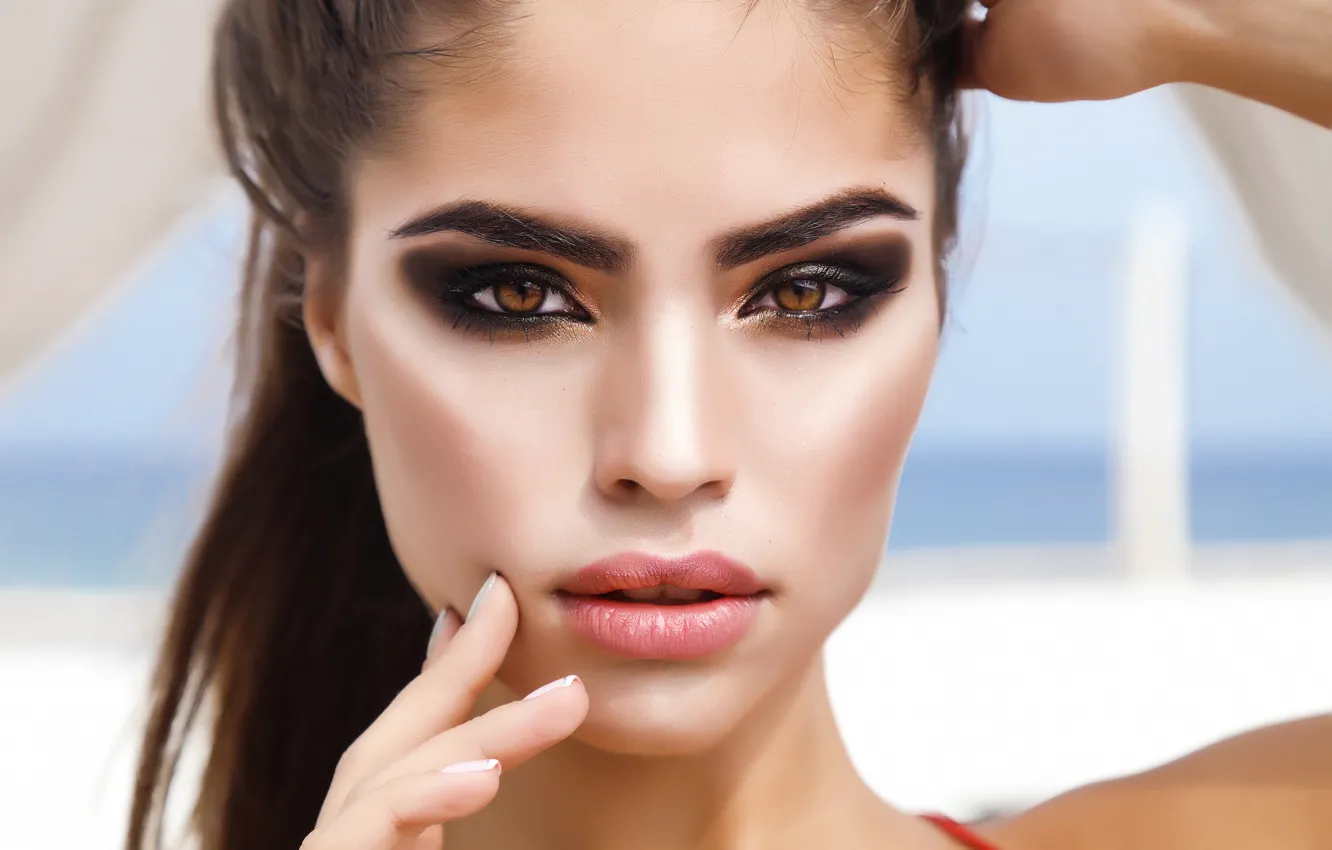 Photo wallpaper girl, look, make up