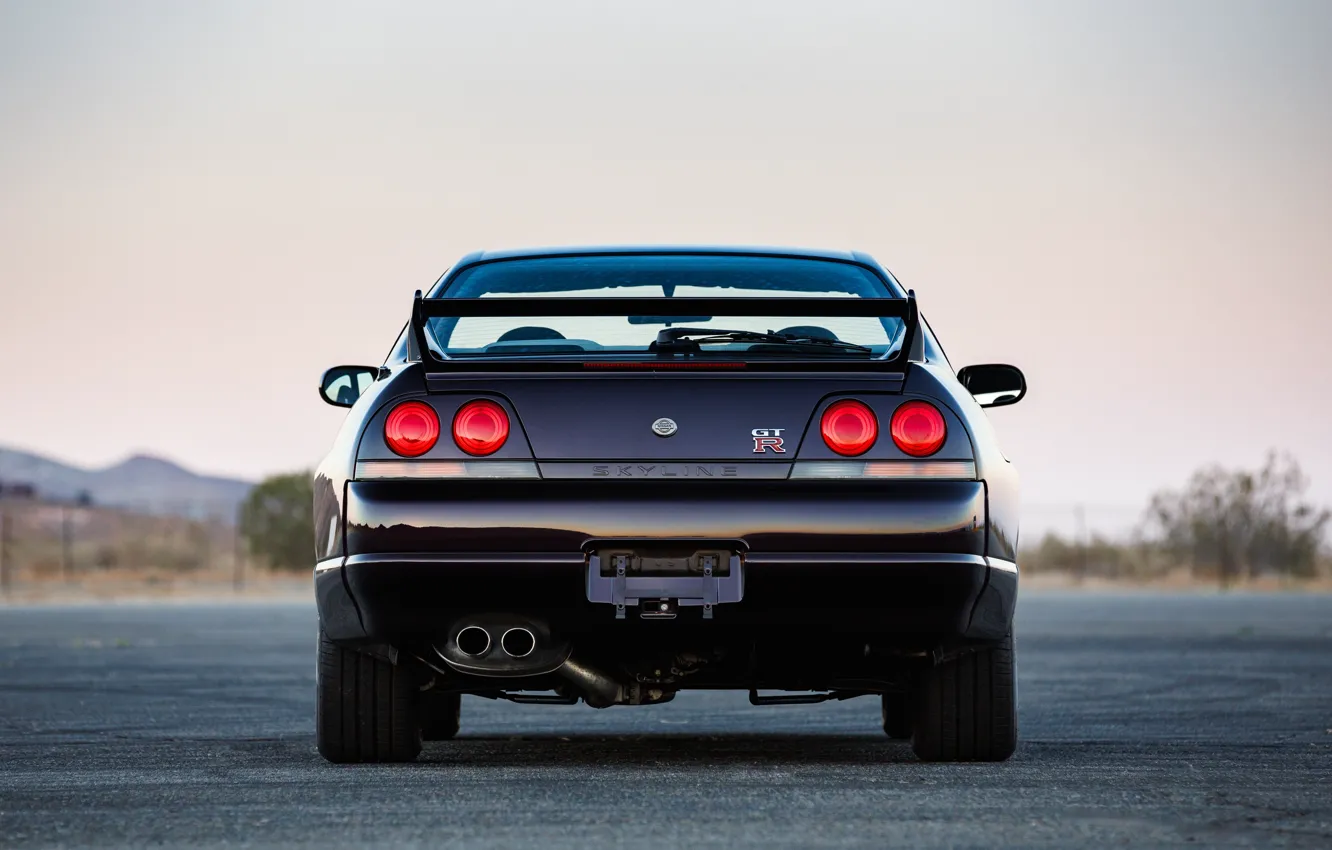 Photo wallpaper Nissan, GT-R, Skyline, rear, R33, Nissan Skyline GT-R