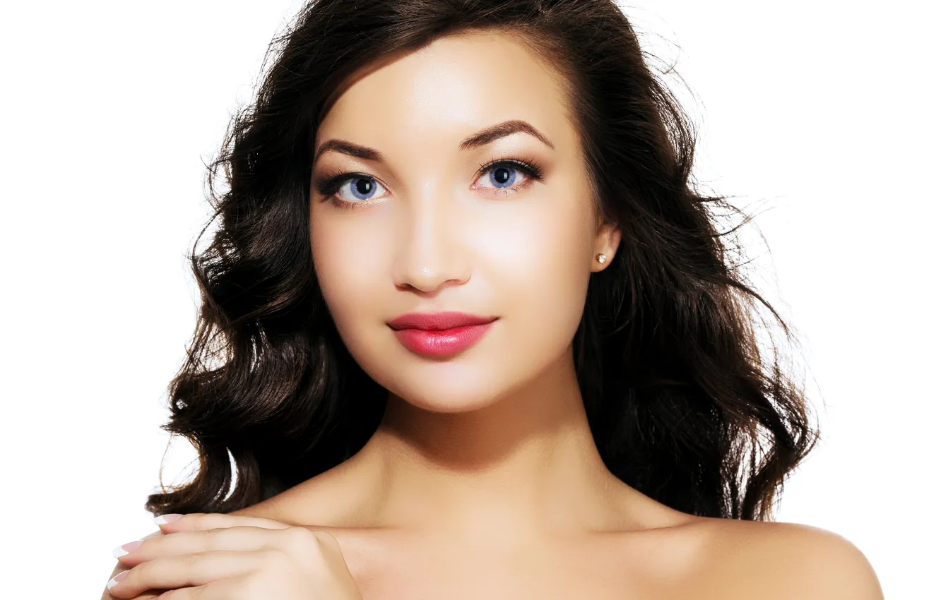 Photo wallpaper girl, face, background, hair