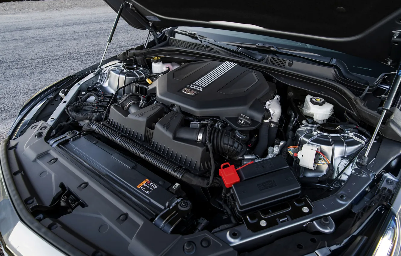 Photo wallpaper grey, engine, Cadillac, sedan, four-door, 2020, CT5