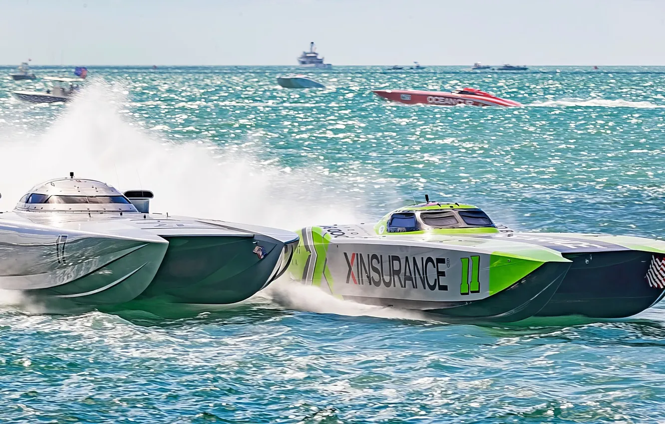 Photo wallpaper race, boat, speed