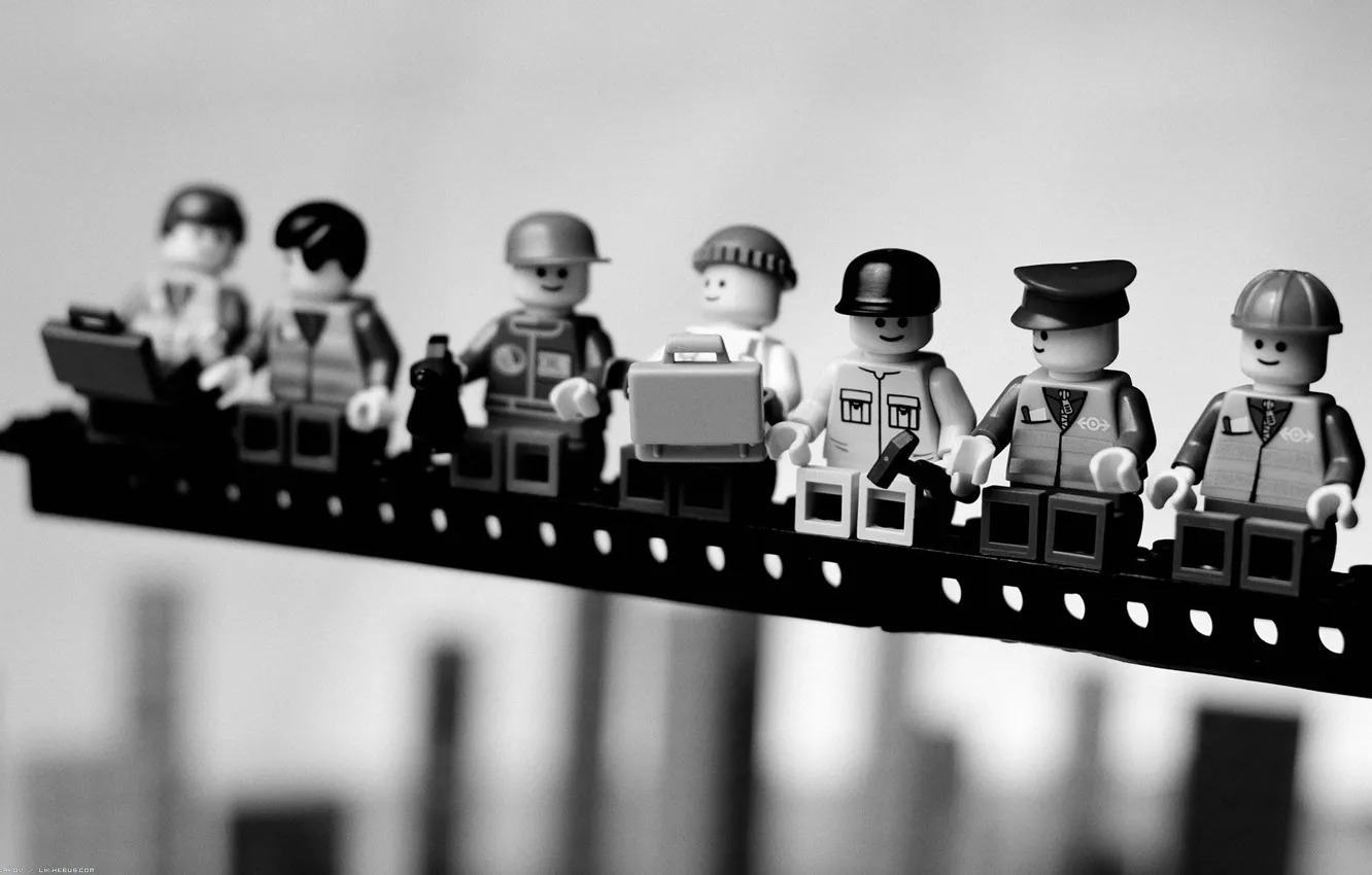 Photo wallpaper macro, photo, background, Wallpaper, toys, black and white, picture, figures