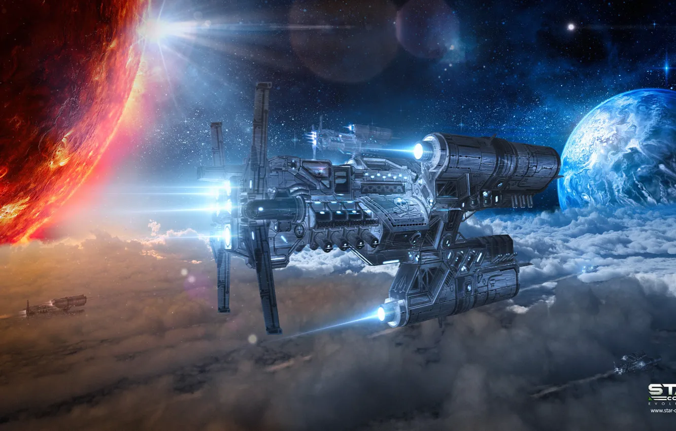 Photo wallpaper space, planet, stars, Star Conflict, pirats