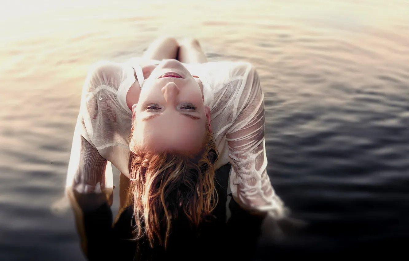 Photo wallpaper water, girl, mood