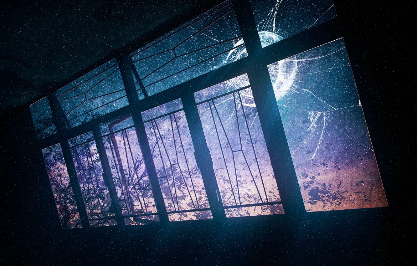 Photo wallpaper light, room, window, broken, by K&P
