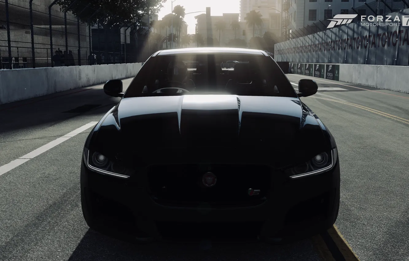 Photo wallpaper HDR, Jaguar, sunshine, game, FM7, UHD, XE S, Forza Motorsport 7