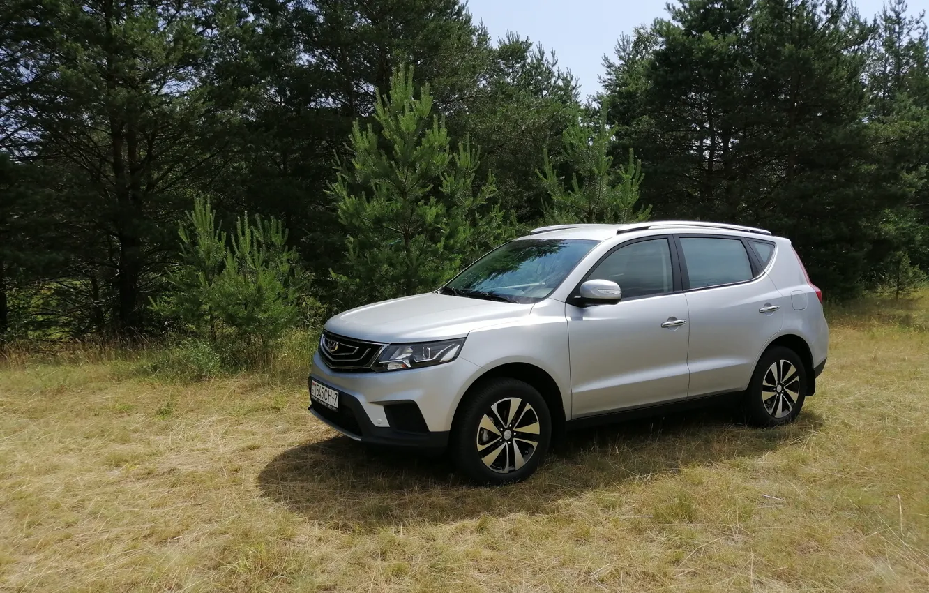 Photo wallpaper summer, nature, meadow, car, crossover, Belarus, geely emgrand x7, vyazynka