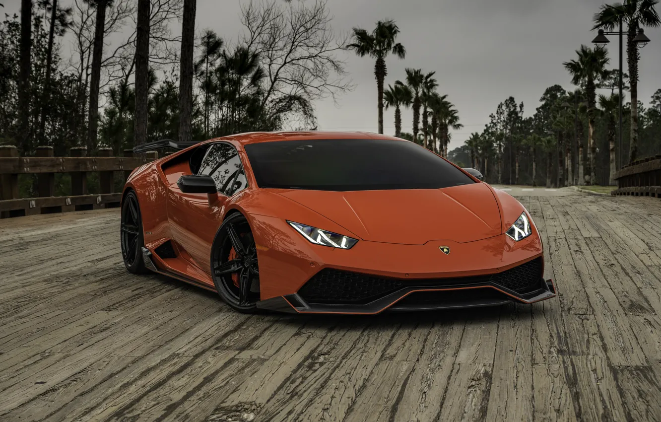 Photo wallpaper Lamborghini, Bridge, RED, VAG, Performante, Huracan