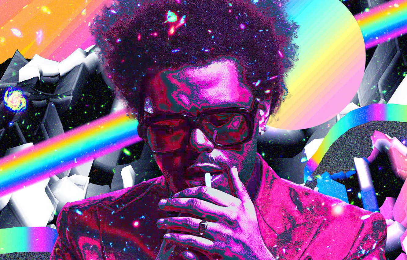 Photo wallpaper colorful, weeknd, paintart