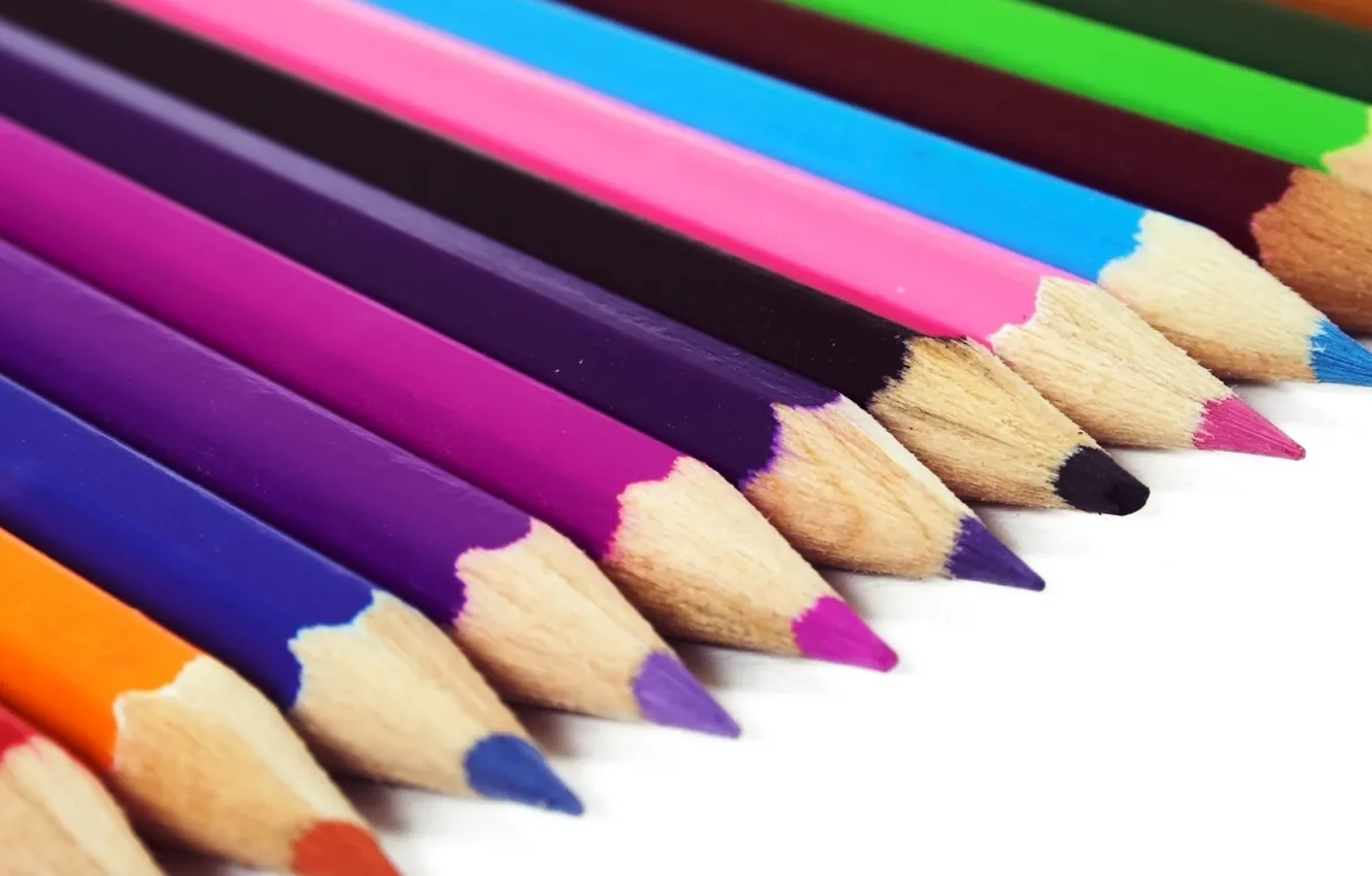 Photo wallpaper mood, colored, pencils