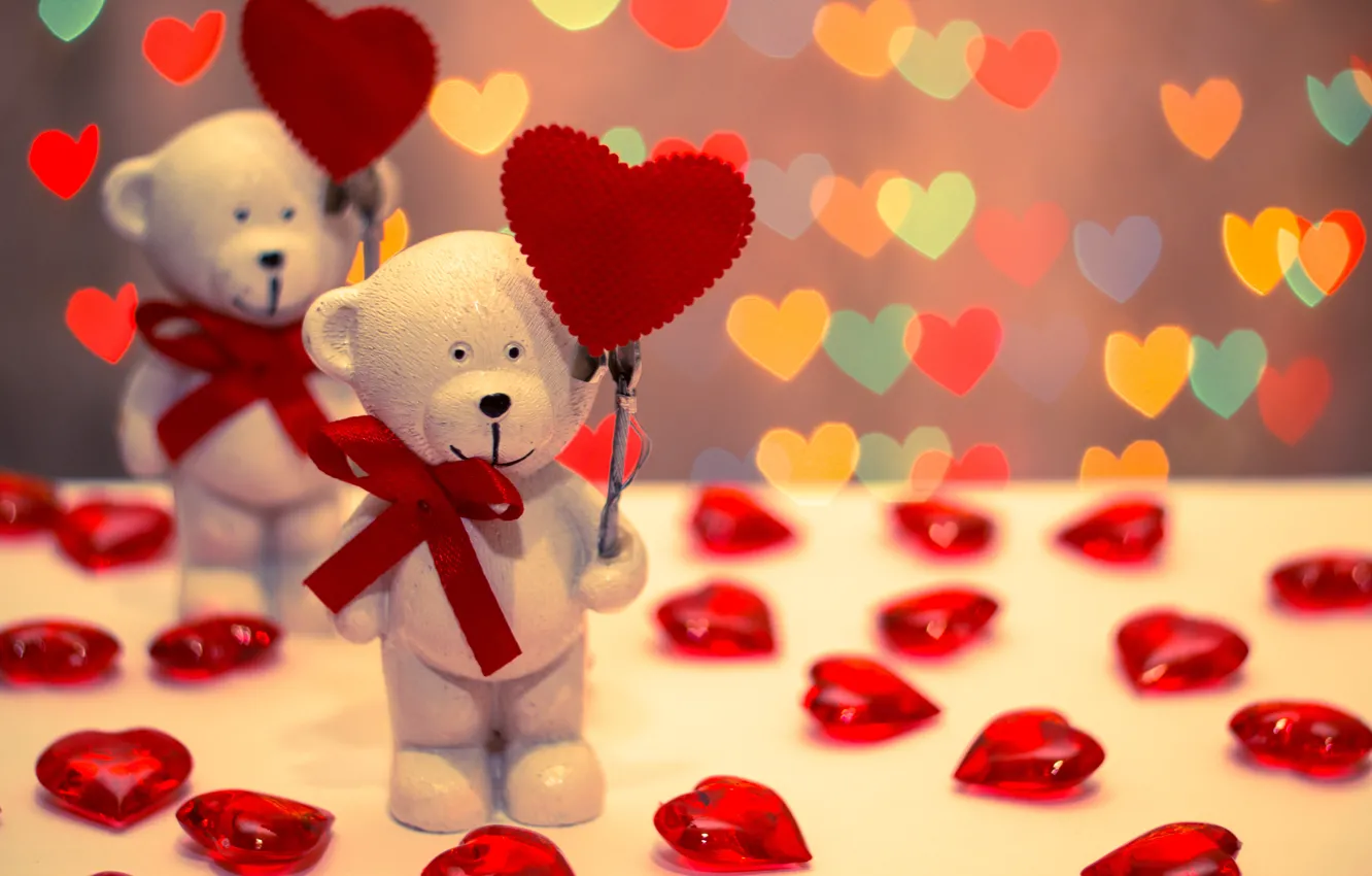 Photo wallpaper love, toy, heart, bear, 14 Feb, valentine's day, Valentine's day