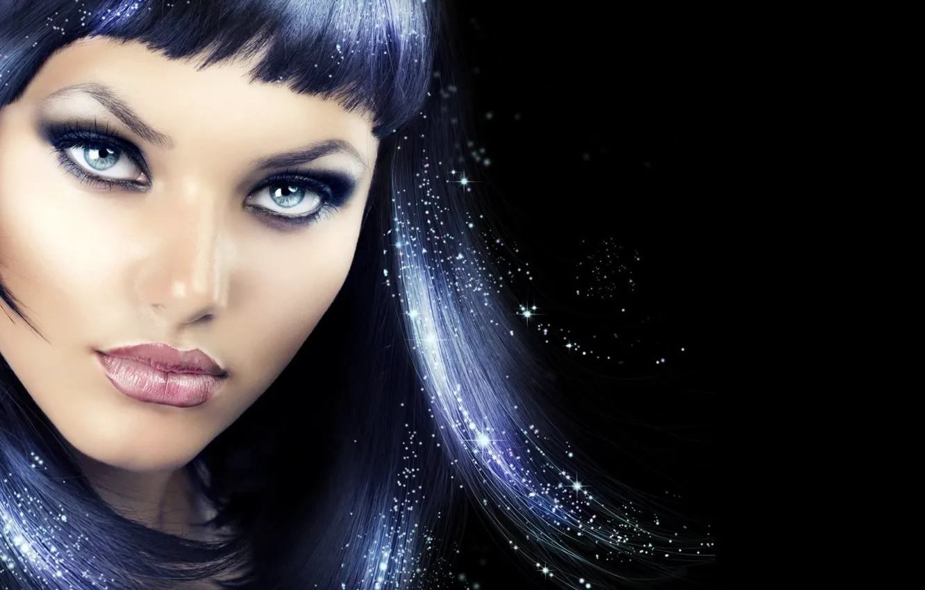 Photo wallpaper look, girl, model, makeup, Anna Subbotina