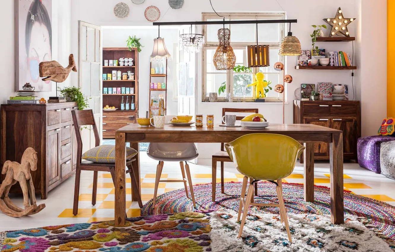 Photo wallpaper design, style, room, interior, dining room