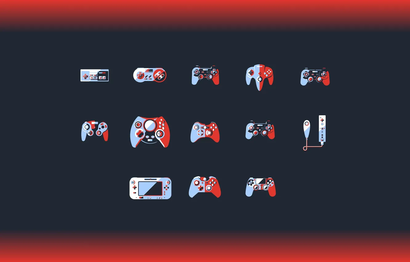 Photo wallpaper the dark background, the game, minimalism, game, minimalism, dark background, controllers, gamepads