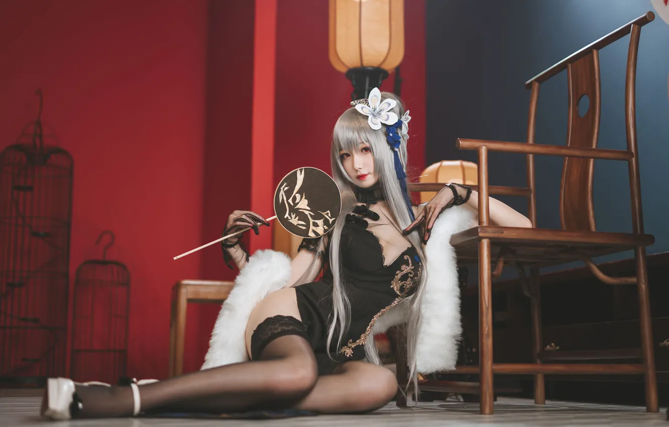 Photo wallpaper room, chair, Asian, cutie, cosplay, cosplay, asian, cutie