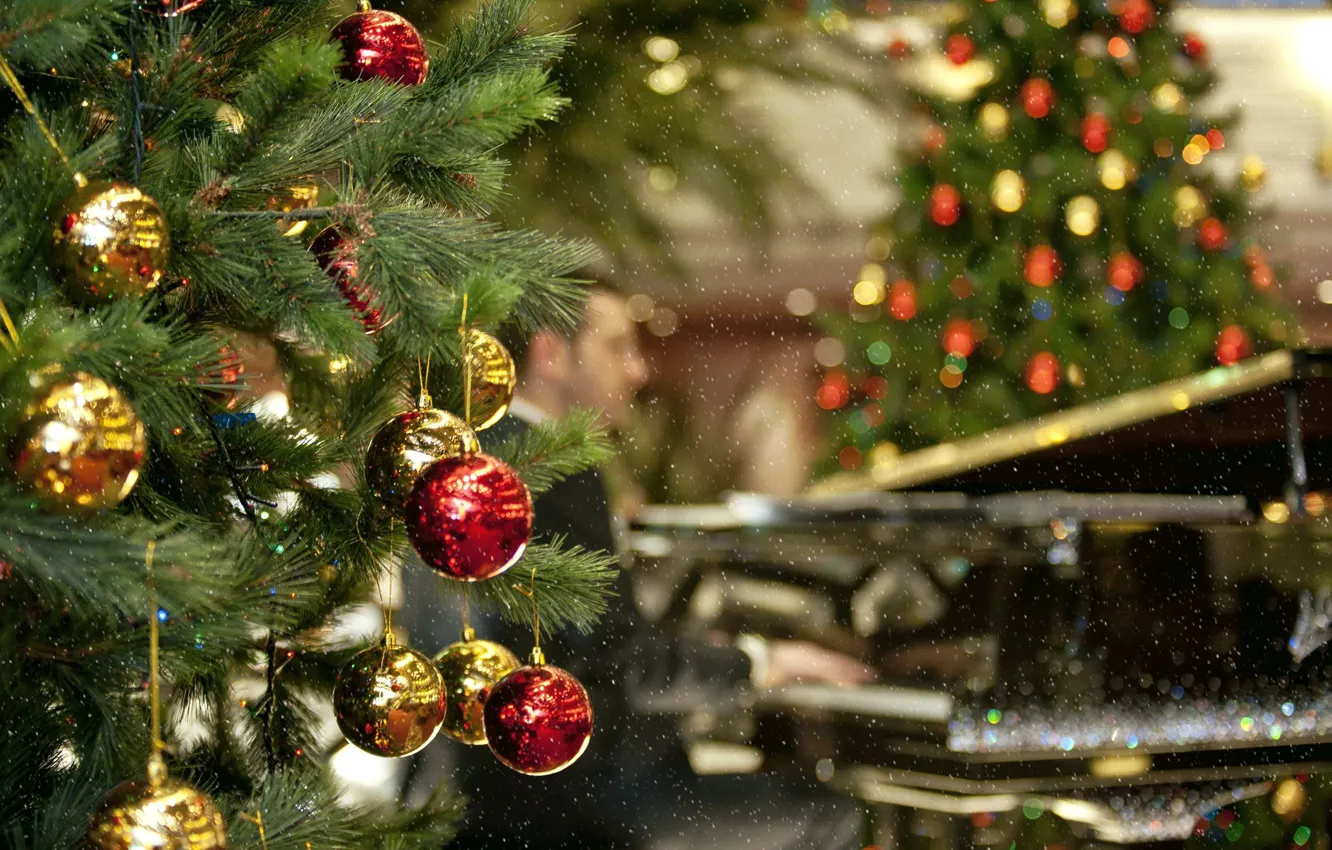 Photo wallpaper Decoration, Holiday, Holiday, Christmas Tree, Decorations, Beautiful Toys, Christmas tree, Beautiful Toys