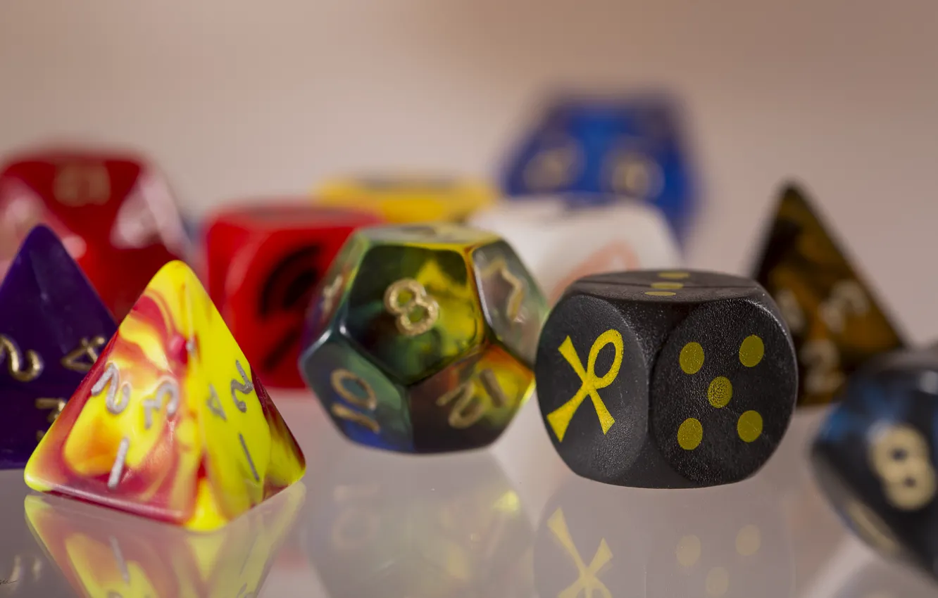 Photo wallpaper colors, dice, dungeons and dragons, role-playing games