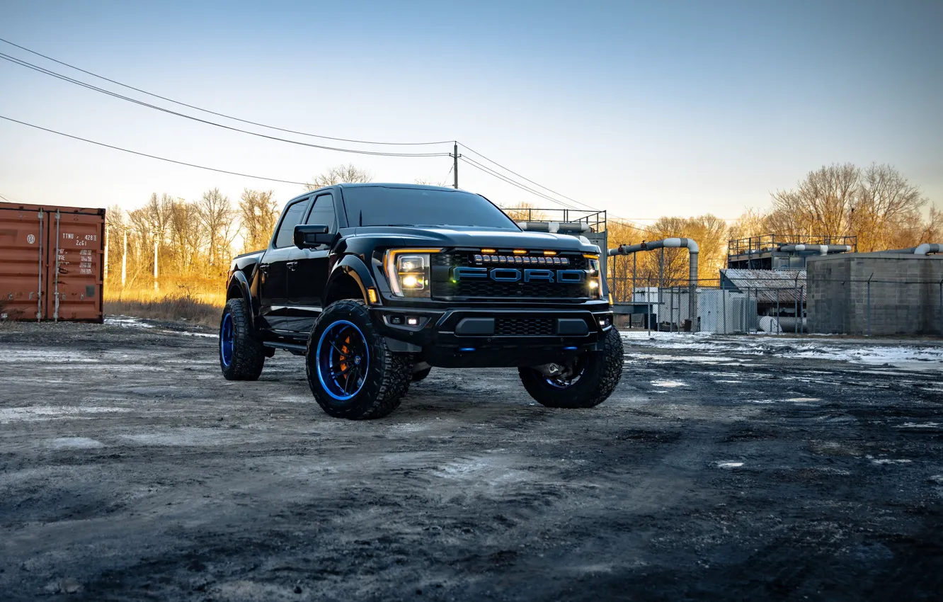 Photo wallpaper Ford, Black, Truck, Pickup